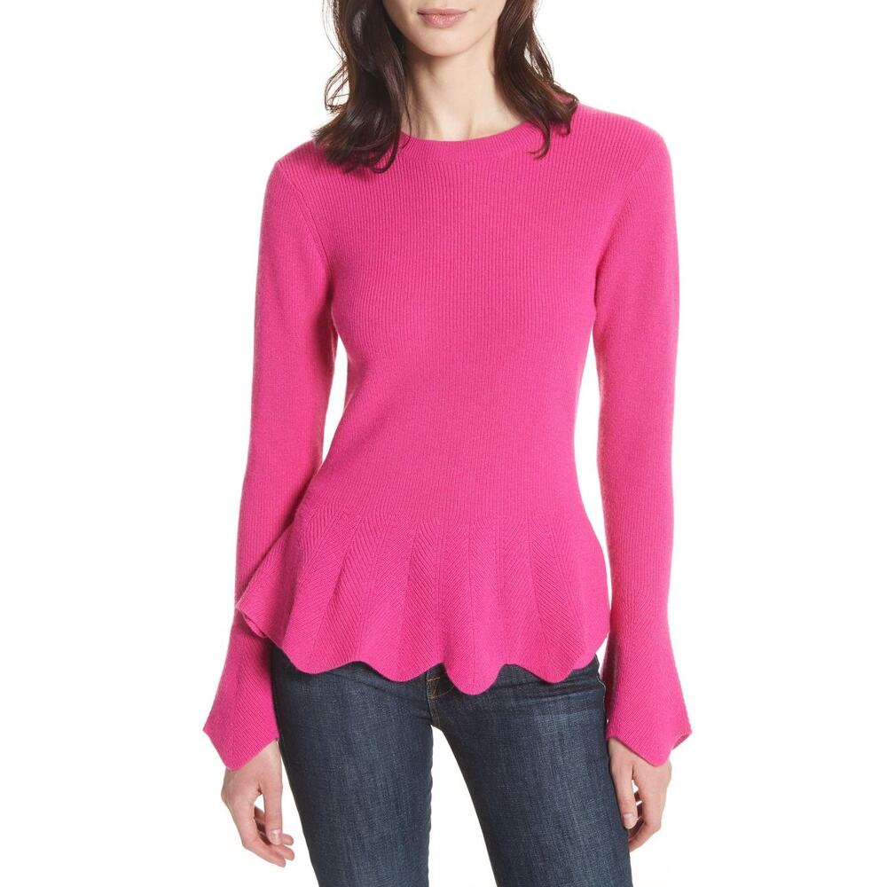 Ted Baker Women's Bobbe Cashmere Blend Peplum Sweater in Pink, 5